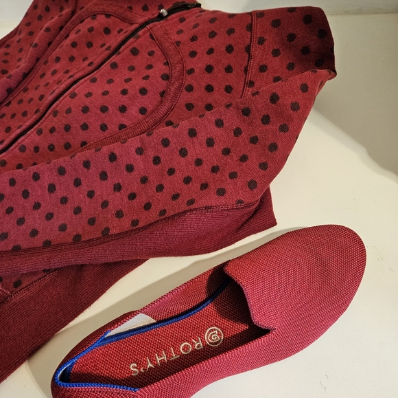 Lululemon Scuba Hoodie IIGhost Dot Heathered Cranberry Bordeaux Drama size 12 - Picture 8 of 9